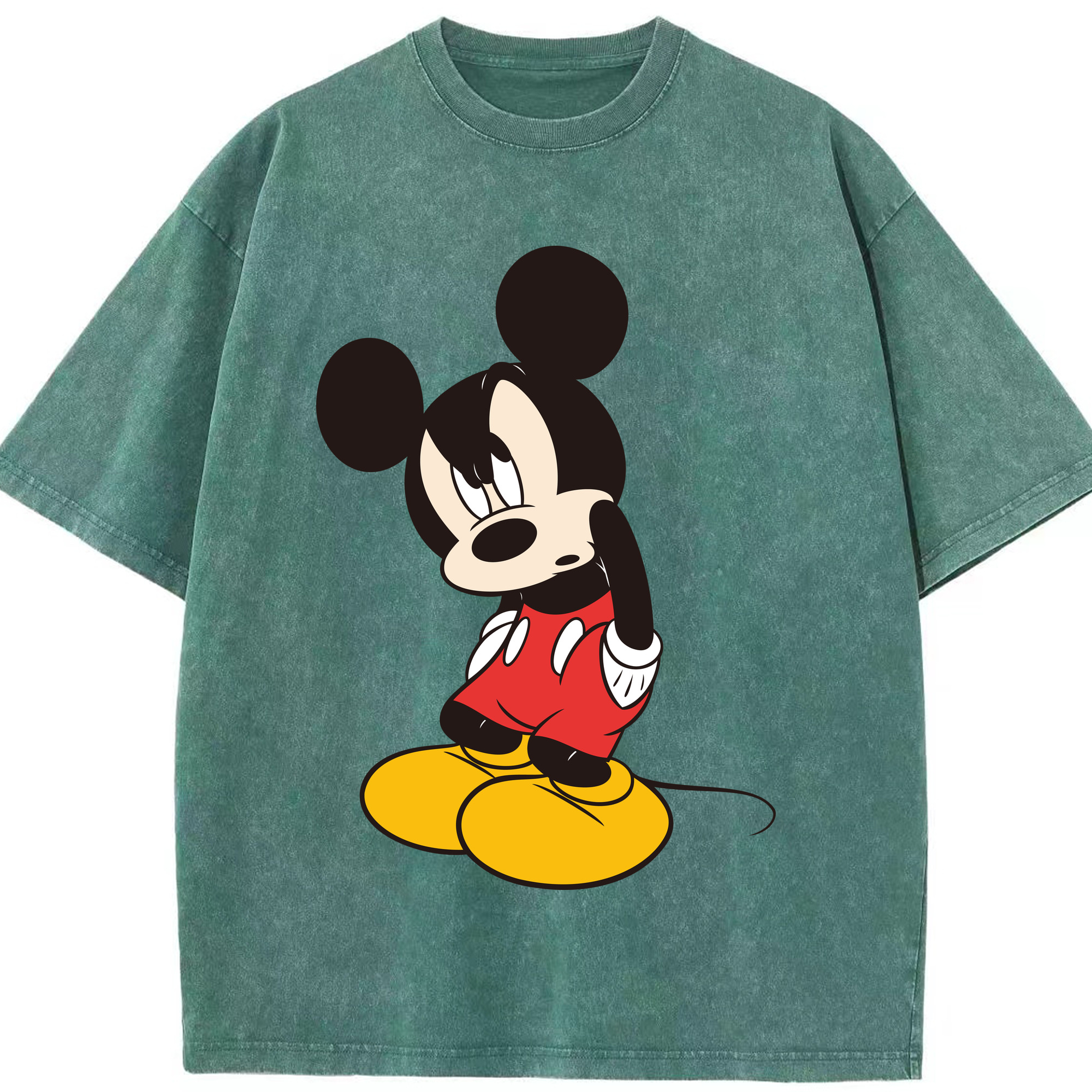 （画像用） ミッキーマウス Mickey Mouse 綿100% ヴィンテージ風 半袖Tシャツ（フロントプリント）